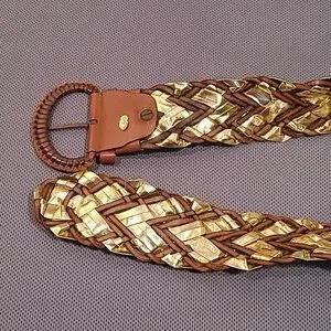 Petty | Accessories | Vintage Petty Brown Gold Wide Woven  display picture 1